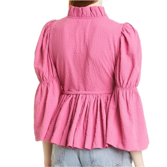 Pink Ruffle Wrap Blouse byTimo - Picture 4 of 5